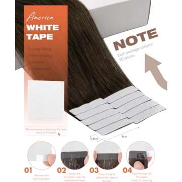 Sunny Hair Dark Brown Tape in Hair Extensions Human Hair Brown Tape in Human Hair Extensions Remy Tape in Extensions Human Hair Dark Brown for Women Tape in Hair Extensions for Wedding 20pcs 50g 20in