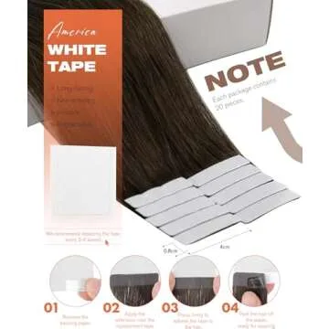 Sunny Hair Dark Brown Tape in Hair Extensions Human Hair Brown Tape in Human Hair Extensions Remy Tape in Extensions Human Hair Dark Brown for Women Tape in Hair Extensions for Wedding 20pcs 50g 20in