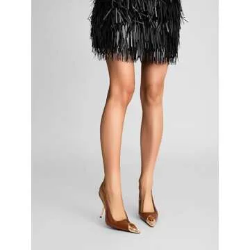 CAGLGLZ Women's Crystal Metallic Slingback Stiletto Heels