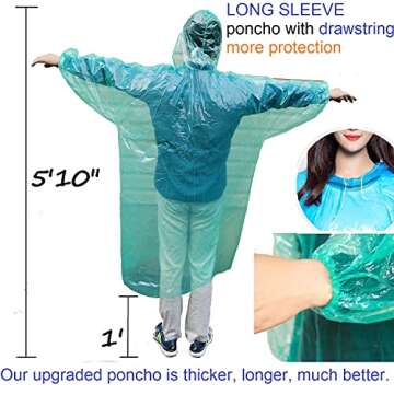 Rain Ponchos for Adults Disposable Poncho for Disney World 20 Pack Panchos Rain Adult Bulk Emergency...