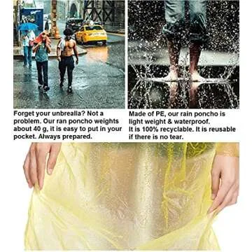 Rain Ponchos for Adults Disposable Emergency 20 Pack