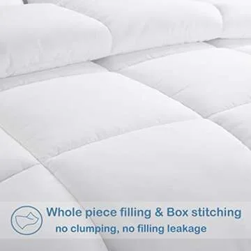 EASELAND All Season Oversized Queen Soft Quilted Down Alternative Comforter Reversible Duvet Insert with Corner Tabs,Winter Summer Warm Fluffy,White,98x98 incehs