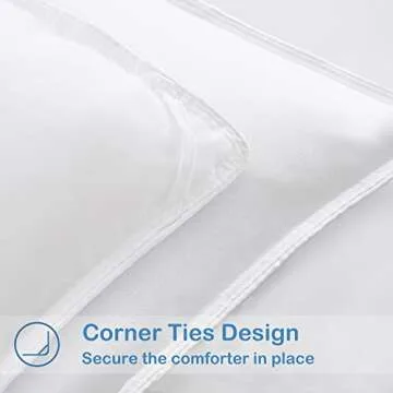 EASELAND All Season Oversized Queen Soft Quilted Down Alternative Comforter Reversible Duvet Insert with Corner Tabs,Winter Summer Warm Fluffy,White,98x98 incehs
