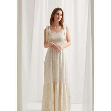 NOTHING FITS BUT Dress for Women, Classic Nursing Momoka Maternity Dress for Photoshoot, Soft Muslin Pregnancy Clothes, Floral Baby Shower Dress (Small, Floral Gauze)