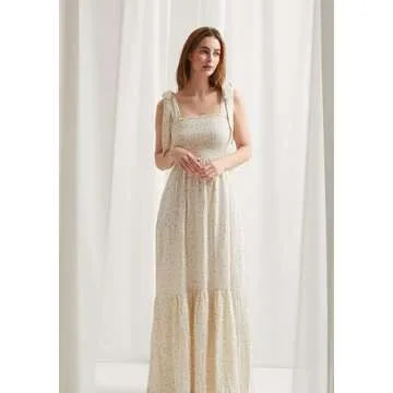 NOTHING FITS BUT Dress for Women, Classic Nursing Momoka Maternity Dress for Photoshoot, Soft Muslin Pregnancy Clothes, Floral Baby Shower Dress (Small, Floral Gauze)