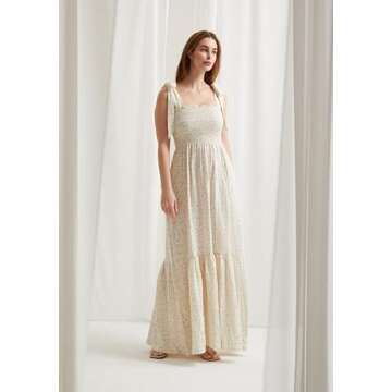 NOTHING FITS BUT Dress for Women, Classic Nursing Momoka Maternity Dress for Photoshoot, Soft Muslin Pregnancy Clothes, Floral Baby Shower Dress (Small, Floral Gauze)