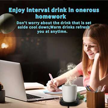 Misby Coffee Cup Warmer, Mug Warmer for Desk Use with Auto Shut Off, Gravity-Induction Coffee Warmer for Coffee Lovers Christmas/Birthday Gift Keep Beverages Coffee Warmer (Deep Black)