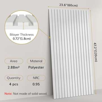 TONOR 4-Pack Bilayer Acoustic Panels for Superior Noise Reduction