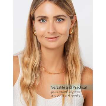 Altitude Boutique 18kt Gold Chunky Bubble Hoop Earrings For Women | Gold Plated Hollow Earrings | Lightweight, Hypoallergenic Thick Hoops (18mm, Gold)