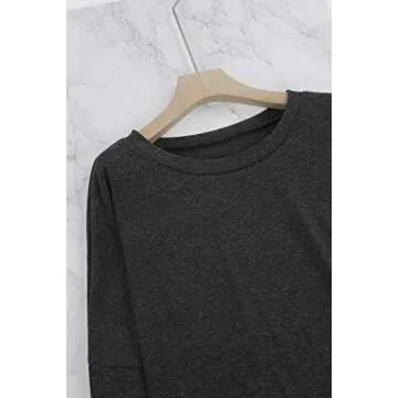 Fixmatti Women Two Piece Outfits Long Sleeve Sweatsuit High Waisted Sweatpants Set M