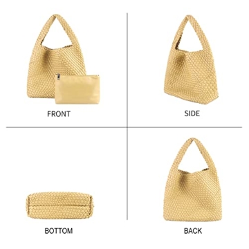 Chic Vegan Leather Hand-Woven Tote Handbag for Women