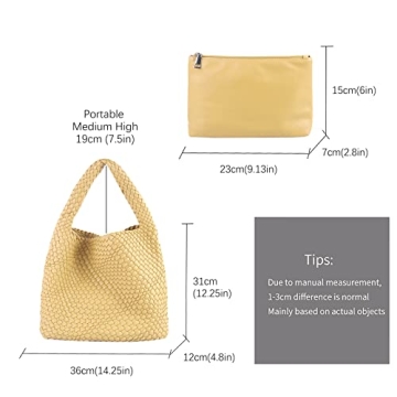 Chic Vegan Leather Hand-Woven Tote Handbag for Women