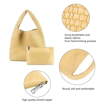 Chic Vegan Leather Hand-Woven Tote Handbag for Women