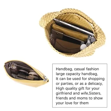 Chic Vegan Leather Hand-Woven Tote Handbag for Women