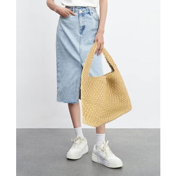 Chic Vegan Leather Hand-Woven Tote Handbag for Women