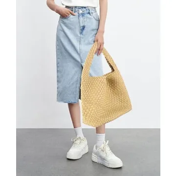 Chic Vegan Leather Hand-Woven Tote Handbag for Women