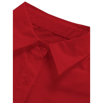 LYANER Stylish Women’s Casual Shirt Dress - V Neck Mini Dress