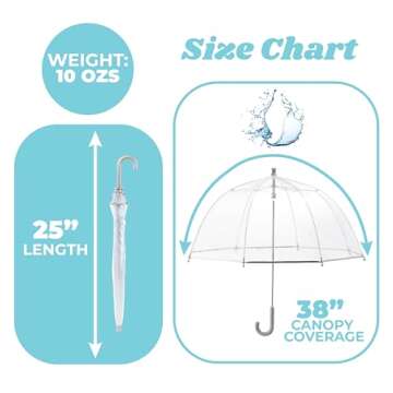 totes Kids Clear Bubble Umbrella - Lightweight & Safe
