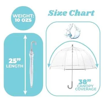 totes Kids Clear Bubble Umbrella - Lightweight & Safe
