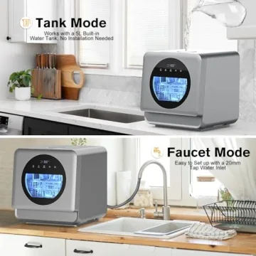 MOMOKOVA Portable Countertop Dishwasher with 7 Programs