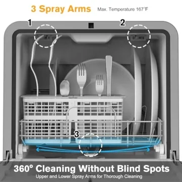MOMOKOVA Portable Countertop Dishwasher with 7 Programs