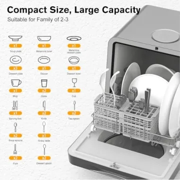 MOMOKOVA Portable Countertop Dishwasher with 7 Programs