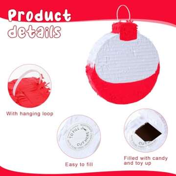 VercanMonth Summer Fishing Bobbers Piñata with Piñata Stick and Blindfold Confetti Set Birthday Piñata for Fishing Fishermen Theme Birthday Party Decors Party Favors Photo Prop Supplies Decorations