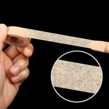 6 Rolls Flexible Skin Tape Breathable Nose Tape Self Adhesive Gauze Tape for Wound Injuries Swelling Sports, Beige (0.5 in x 10 Yd)