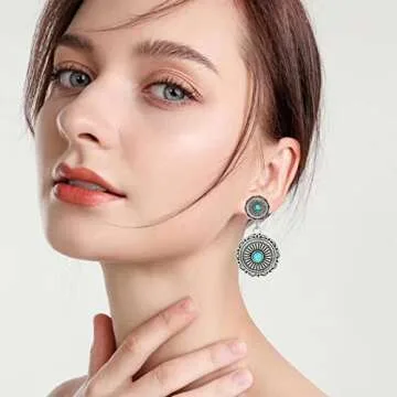 Western Jewelry Set | 4 Pcs Turquoise Jewelry for Women