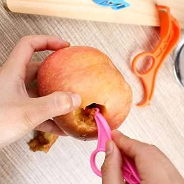 NarcNton Mini Peeler Portable Multifunctional Fruit Vegetable Potato Carrot Cucumber Peeler Peeler Finger Buckle Peeler Outdoor Home Kitchen Tools 3pcs