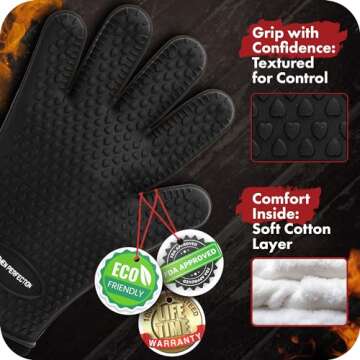 KITCHEN PERFECTION BBQ Gloves - Heat Resistant & Waterproof