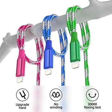 [Apple MFi Certified] iPhone Charger Fast Charging 3 Pack 10 FT Lightning Cable iPhone Charger Cable...