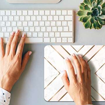 Oriday Gaming Mouse Pad - Aesthetic Gold Cross Line for Women, Non-Slip, Eco-Friendly