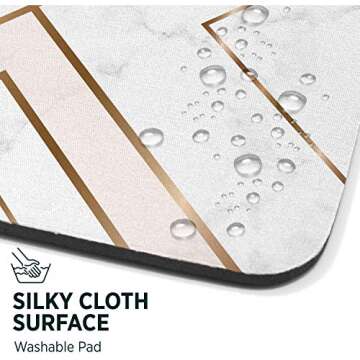 Oriday Gaming Mouse Pad Chic White with Gold Design