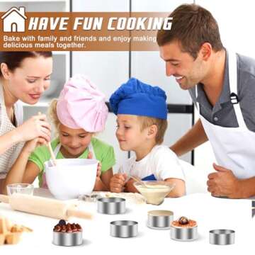 Round Cake Ring Mold Set - Stainless Steel Molds for Baking & Cooking