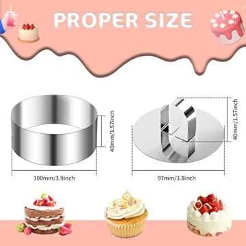 Round Cake Ring Mold Set for Baking|4 Inch Mousse Molds
