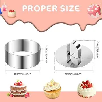 Round Cake Ring Mold Set for Baking|4 Inch Mousse Molds