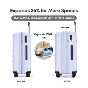GinzaTravel 3-piece expandable luggage set with TSA lock