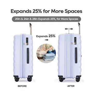 GinzaTravel 3-piece expandable luggage set with TSA lock