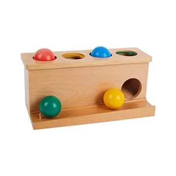 Adena Montessori Baby Push Object Permanence Ball Push Toy for 1 Year Toddler 2 Year Old