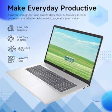 HP Premium 17.3" Touchscreen Laptop - High Performance, Stylish Design
