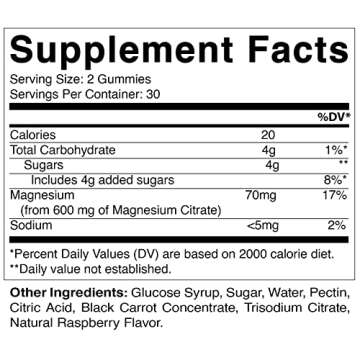 Vitamatic Magnesium Gummies 600mg per Serving – 60 Vegan Count for Relaxation, Muscle, Bone, and Energy Support