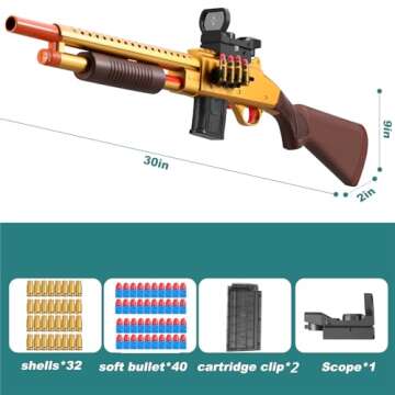 Kyliandi Pump Shotgun Toy Realistic Barrel Shell ejecting Foam Blaster Gun Soft Bullet Look Real Sni...