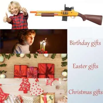 Kyliandi Pump Shotgun Toy Realistic Barrel Shell ejecting Foam Blaster Gun Soft Bullet Look Real Sniper Rifle with Scope Dart Pellet Shooting Game for Boys Teens Adults Gifts Age 8-14 Year Old (Gold)