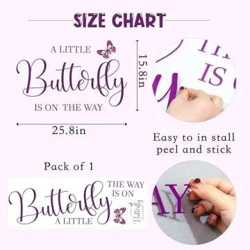A Little Butterfly is on The Way Baby Shower Party Decal Sign - Butterfly Baby Shower Decoration,Gen...