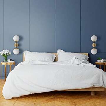 Globe Electric Celestia 2-Light Wall Sconce, Matte Brass, Frosted Glass Shades, Bulb Not Included