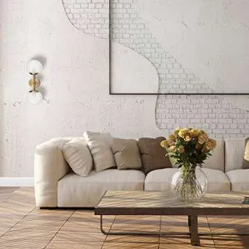 Globe Electric Celestia 2-Light Wall Sconce, Matte Brass, Frosted Glass Shades, Bulb Not Included