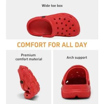 Toddler Boys Girls Garden Clog Slip On Slide Sandals Beach Shoes Red