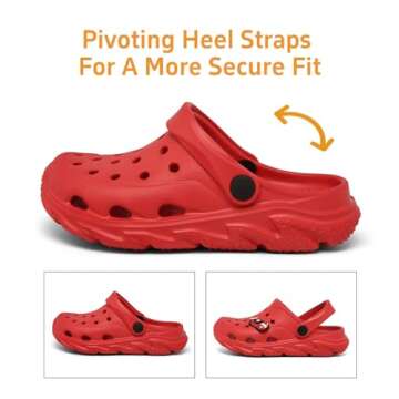 Toddler Boys Girls Garden Clog Slip On Slide Sandals Beach Shoes Red