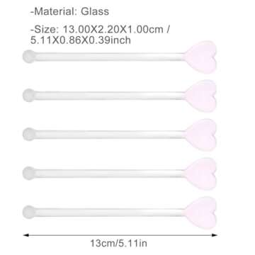 5pcs Glass Swizzle Stick Adorable Muddle Wine Stirrer Creative Stirring Rod Glass Coffee Mix Sticks Cocktail Mixer Stirring Rod for Coffee Glass Mixer Stick Glass Mix Sticks